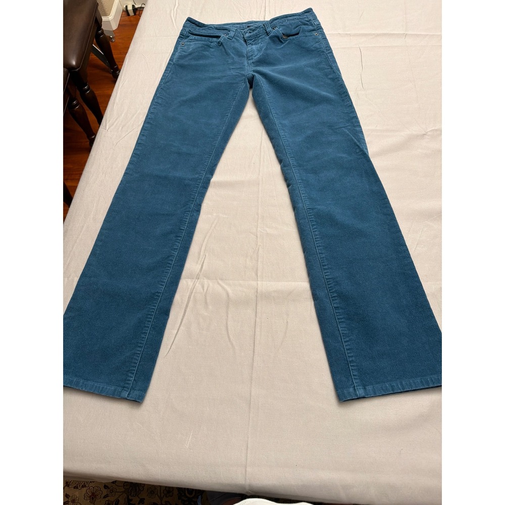 Patagonia Organic Cotton Corduroy Pants Teal Blue Straight Leg Womens 28 6